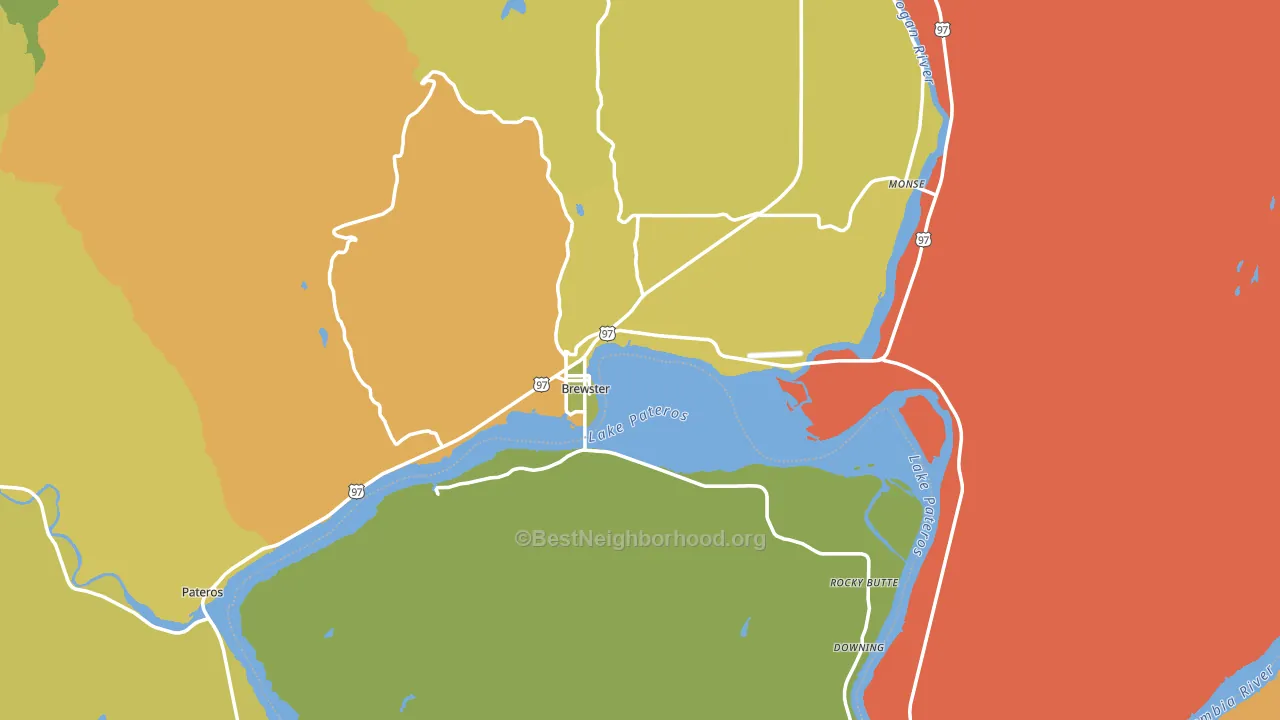Brewster, WA block-group voter-turnout map