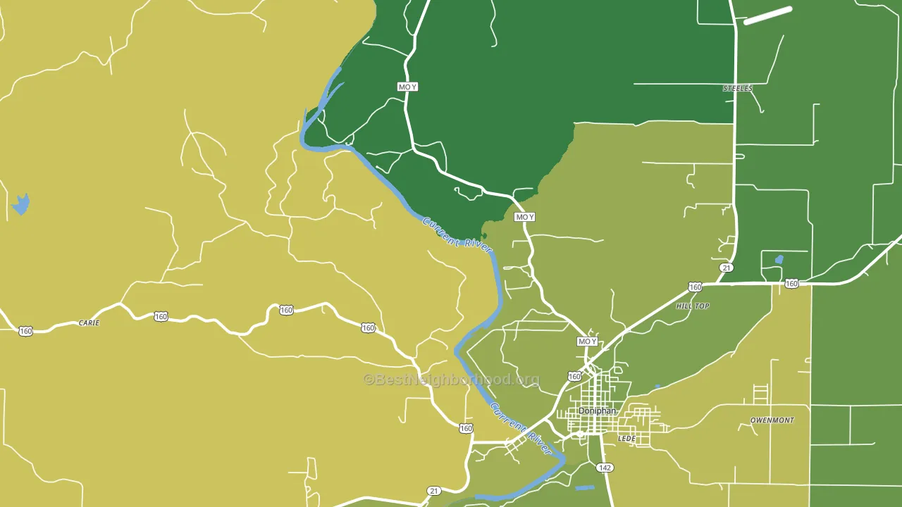 Briar, MO block-group voter-turnout map