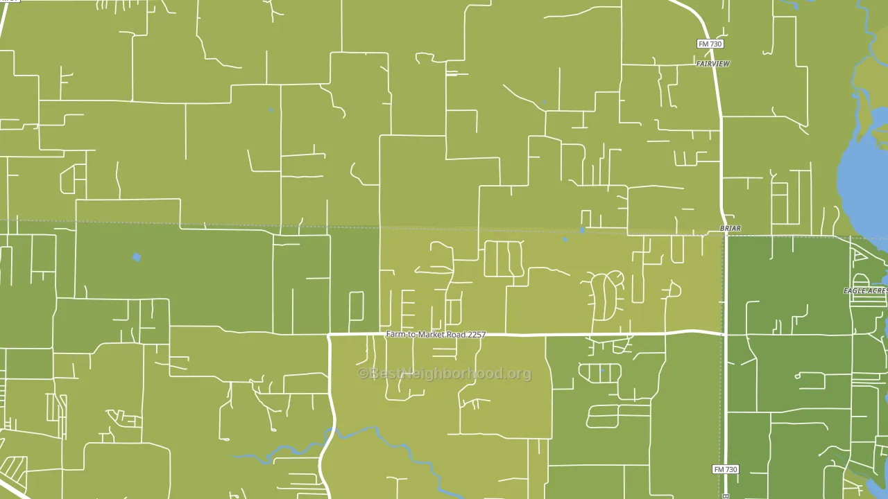 Briar, TX block-group voter-turnout map