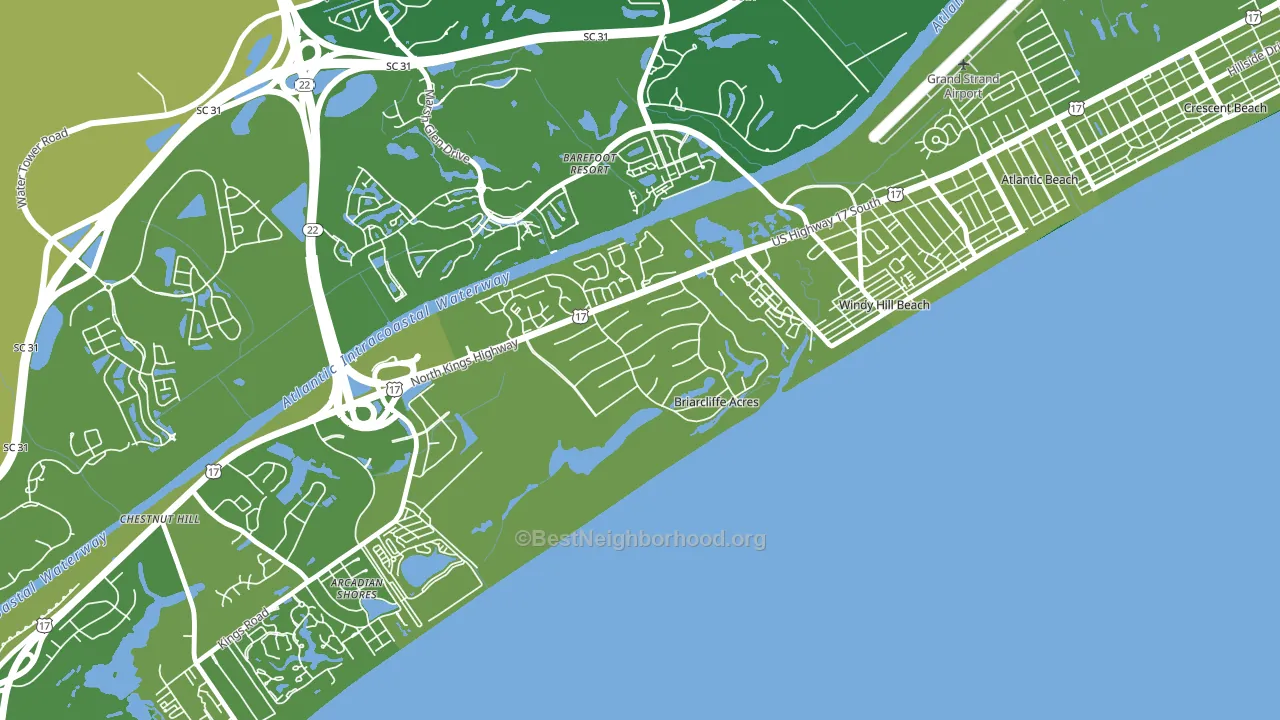Briarcliffe Acres, SC block-group voter-turnout map