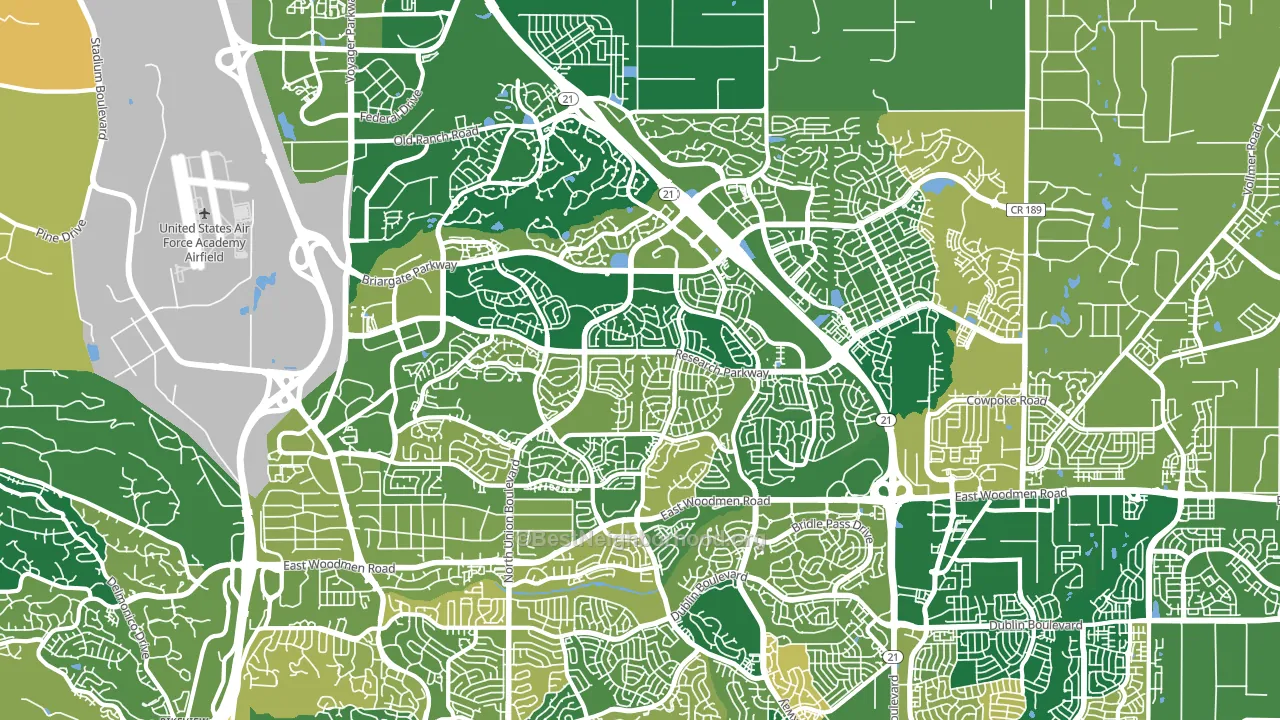 Briargate, Colorado Springs, CO block-group voter-turnout map