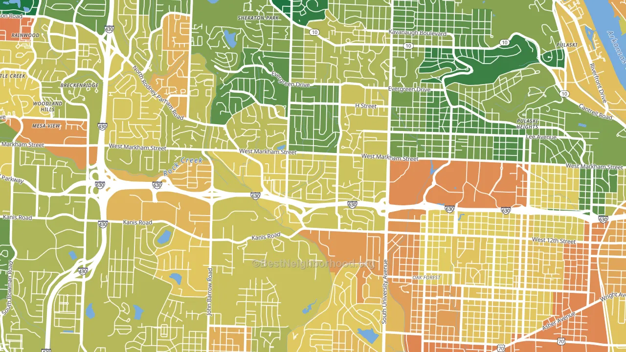 Briarwood, Little Rock, AR block-group voter-turnout map