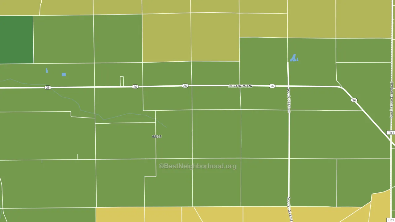 Brice, IN block-group voter-turnout map