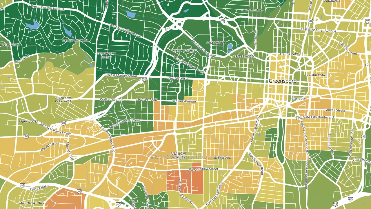 Brice Street Area, Greensboro, NC block-group voter-turnout map