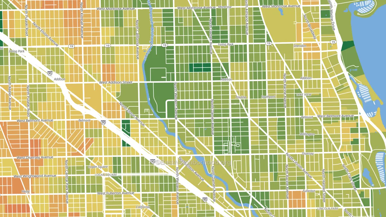 Bricktown, Chicago, IL block-group voter-turnout map