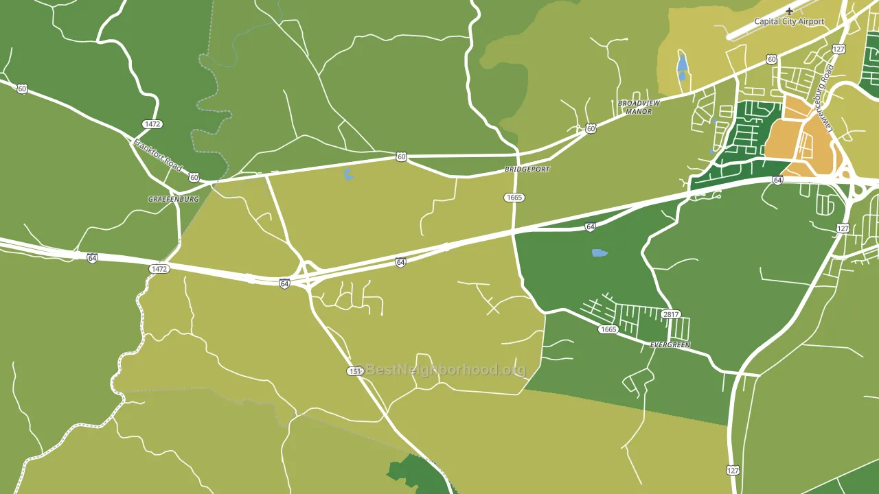 Bridgeport, KY block-group voter-turnout map