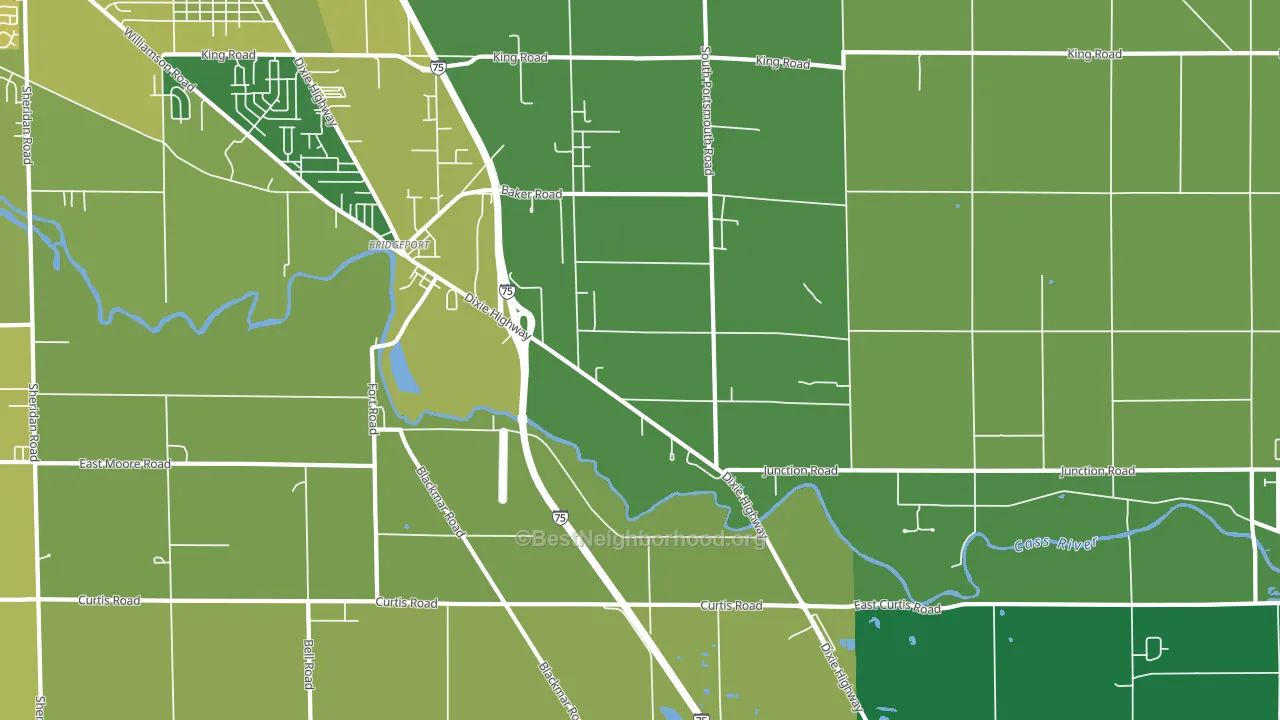 Bridgeport, MI block-group voter-turnout map