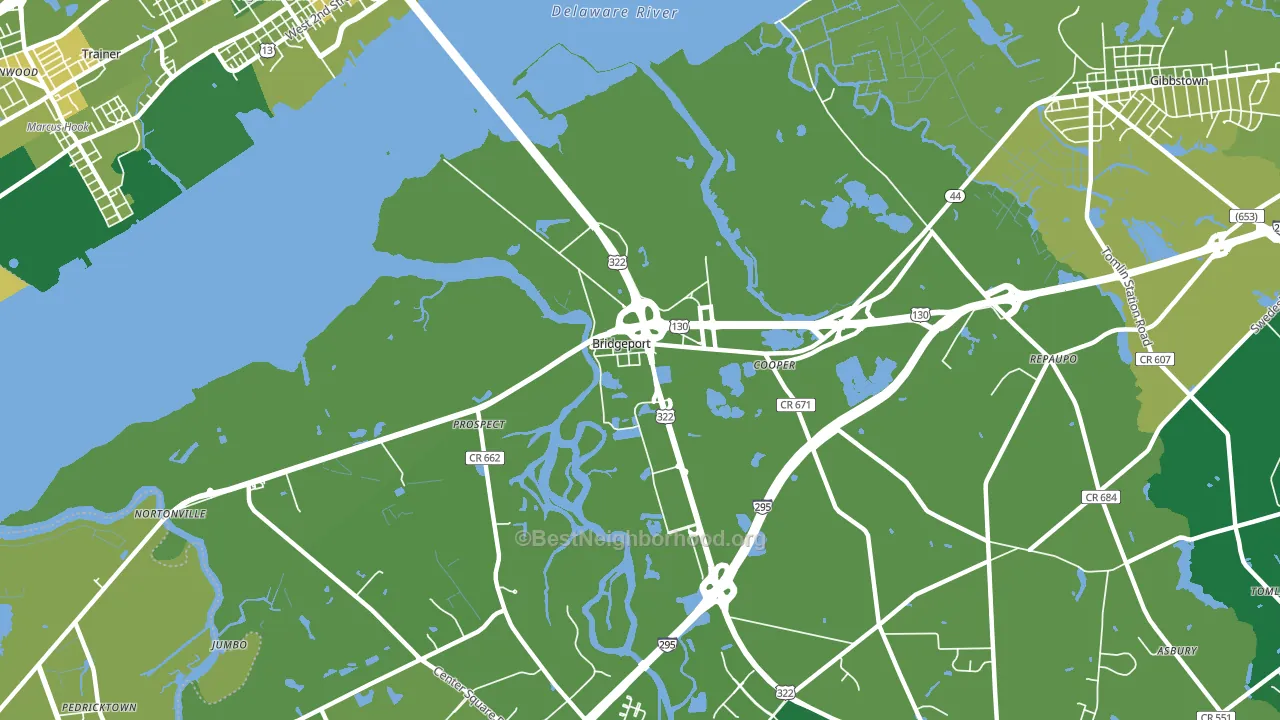 Bridgeport, NJ block-group voter-turnout map