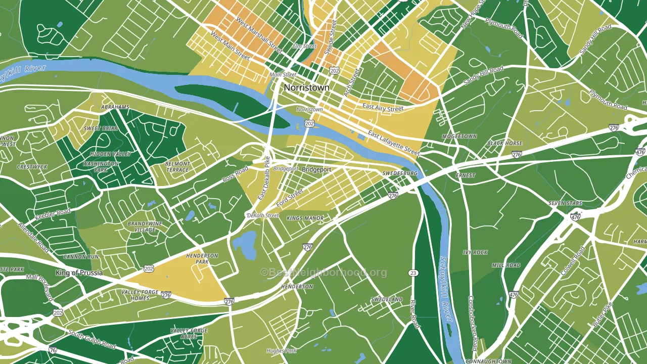 Bridgeport, PA block-group voter-turnout map