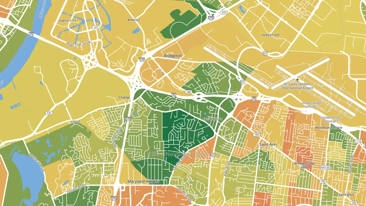 Bridgeton, MO block-group voter-turnout map
