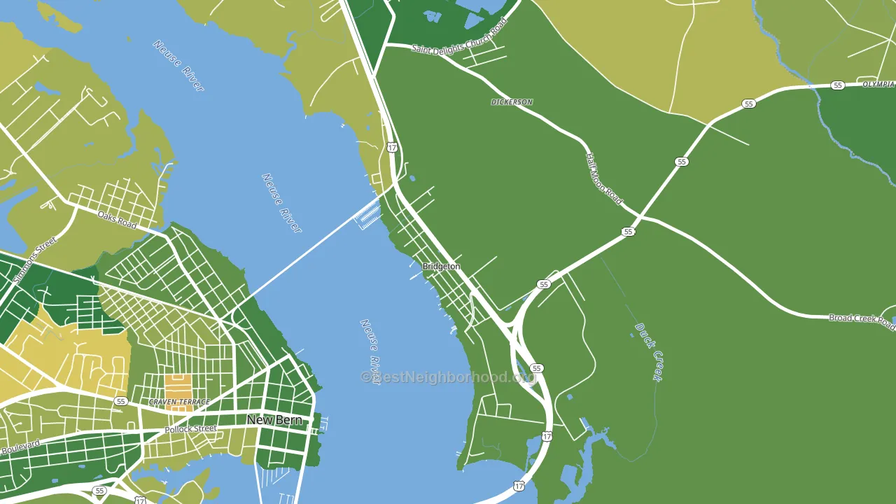 Bridgeton, NC block-group voter-turnout map