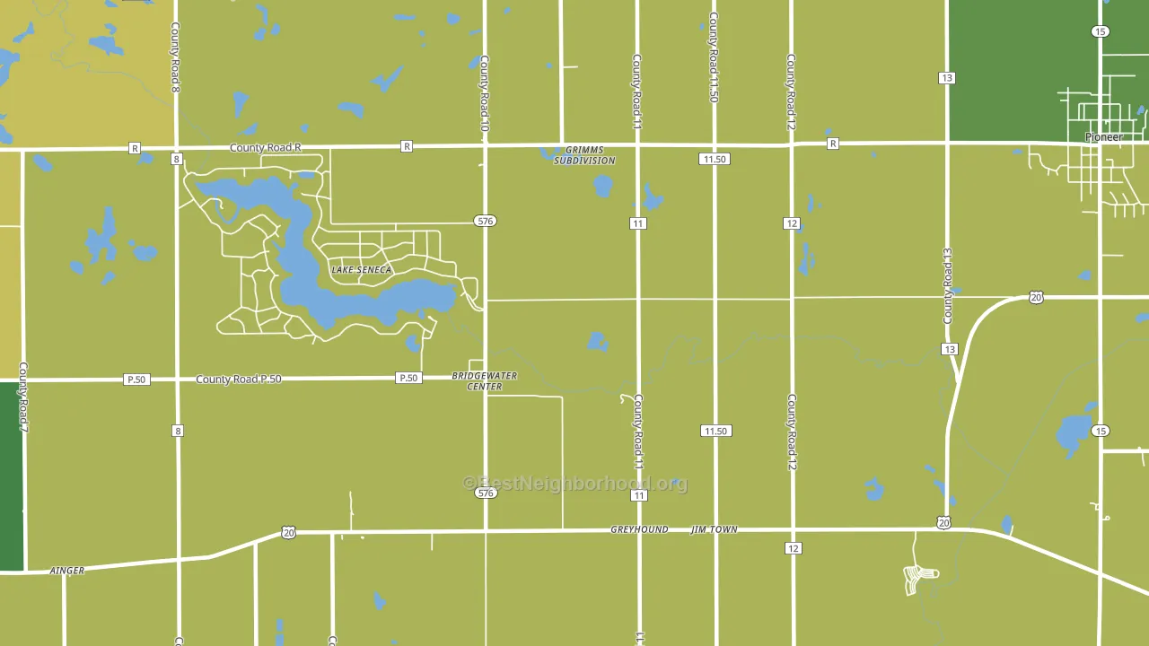 Bridgewater Center, OH block-group voter-turnout map
