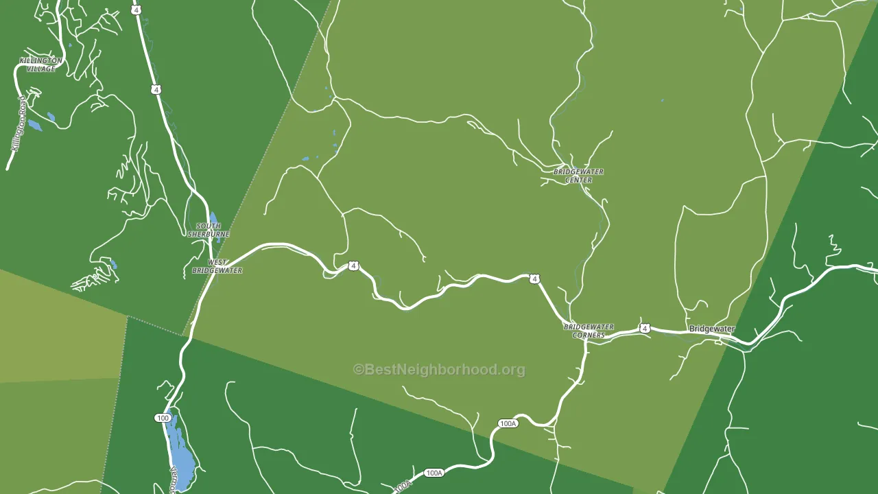 Bridgewater Corners, VT block-group voter-turnout map