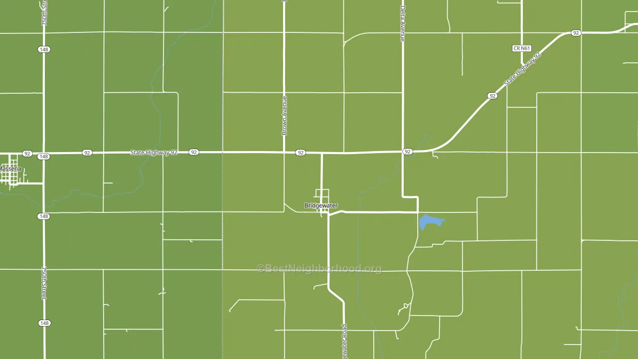 Bridgewater, IA block-group voter-turnout map
