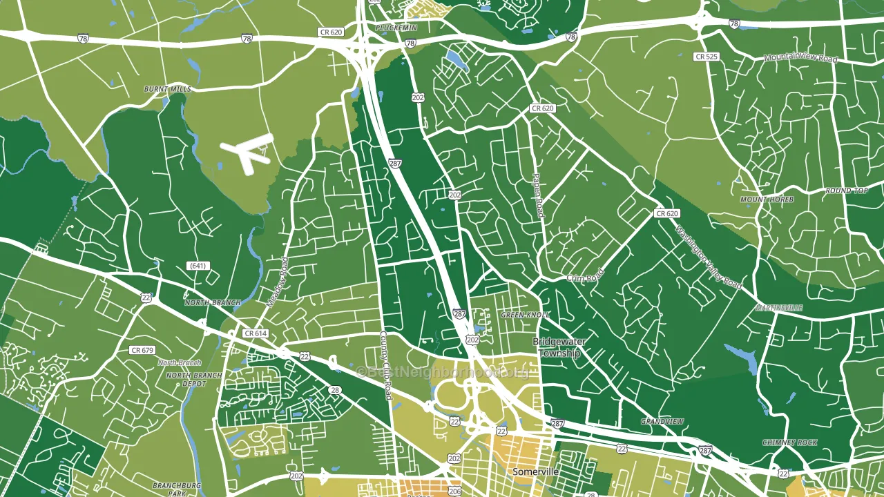 Bridgewater, NJ block-group voter-turnout map
