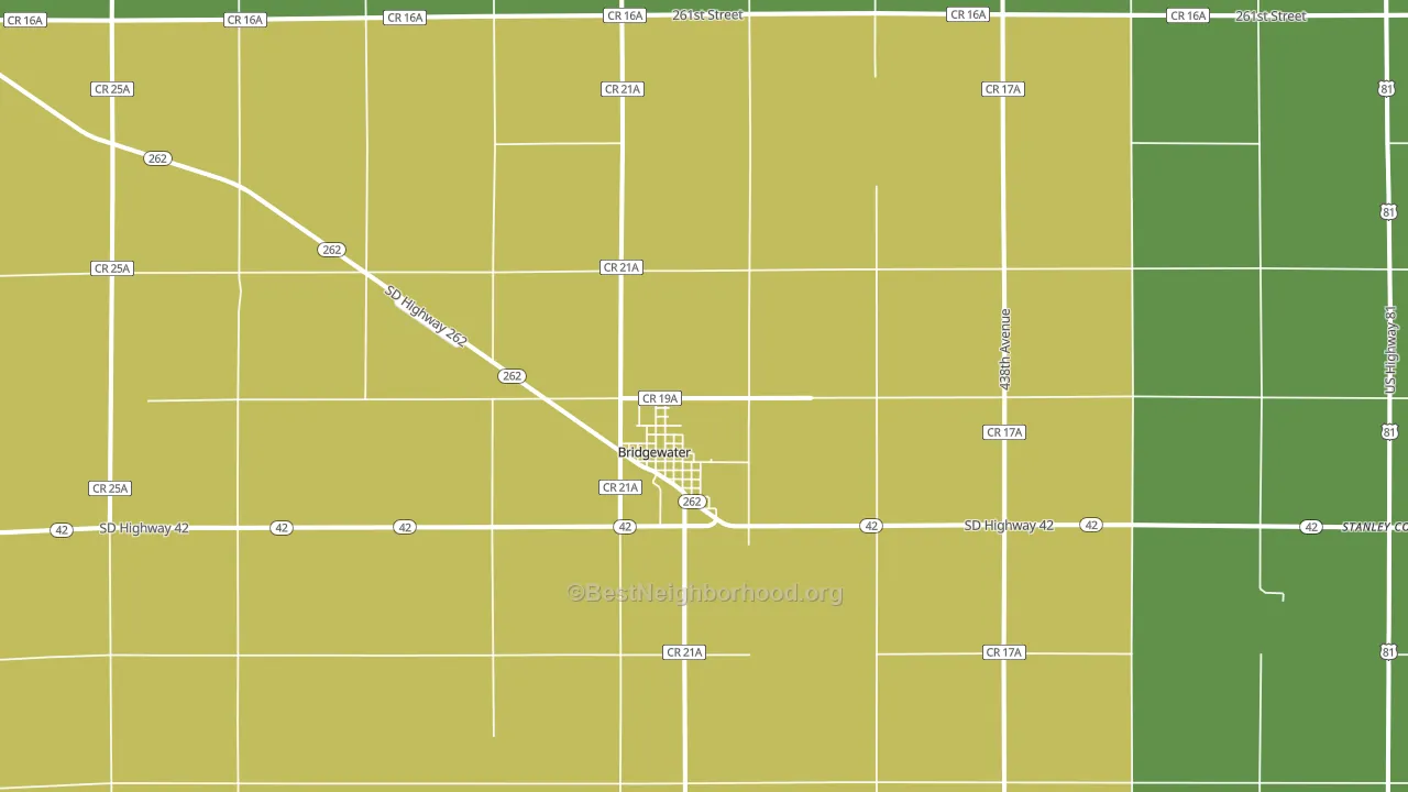 Bridgewater, SD block-group voter-turnout map
