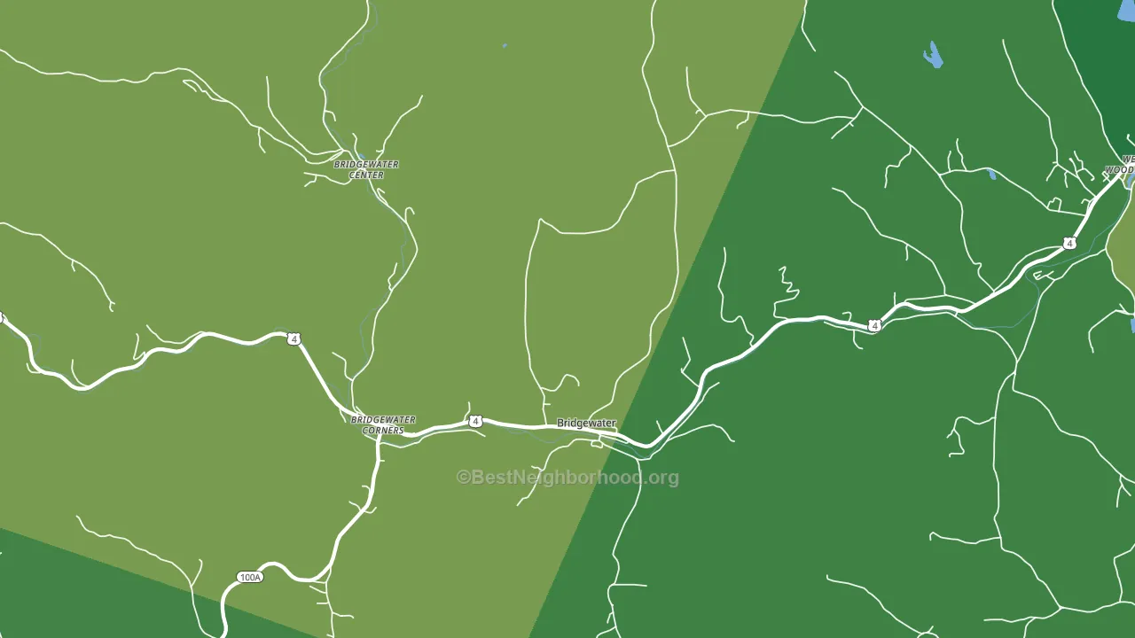Bridgewater, VT block-group voter-turnout map
