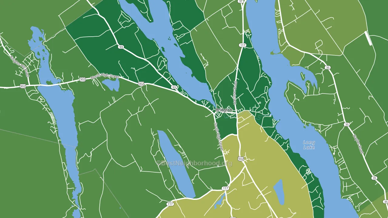 Bridgton, ME block-group voter-turnout map
