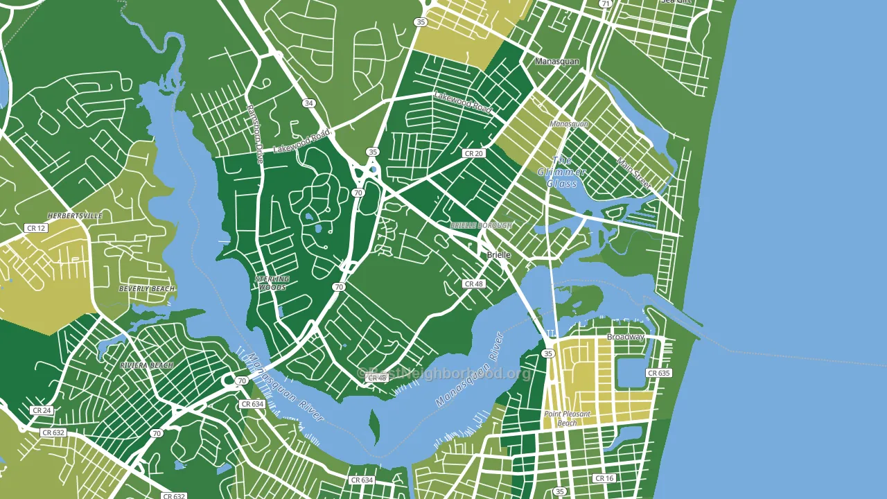 Brielle, NJ block-group voter-turnout map