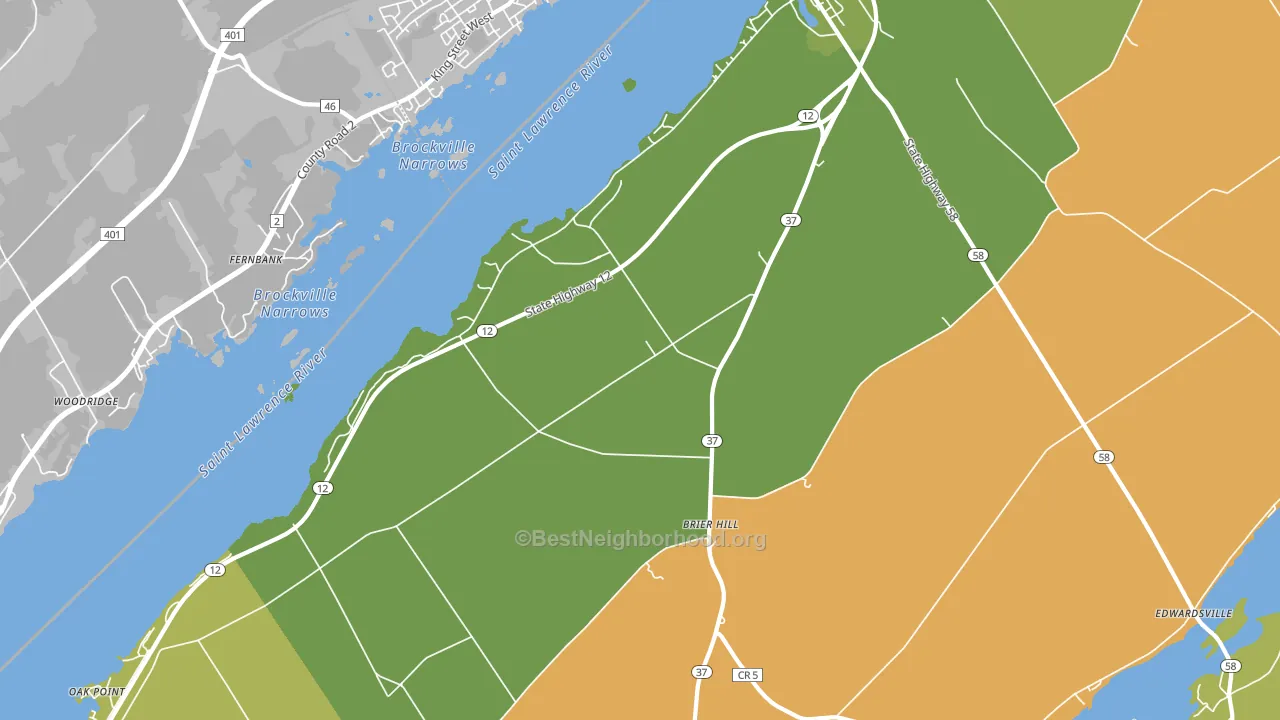 Brier Hill, NY block-group voter-turnout map