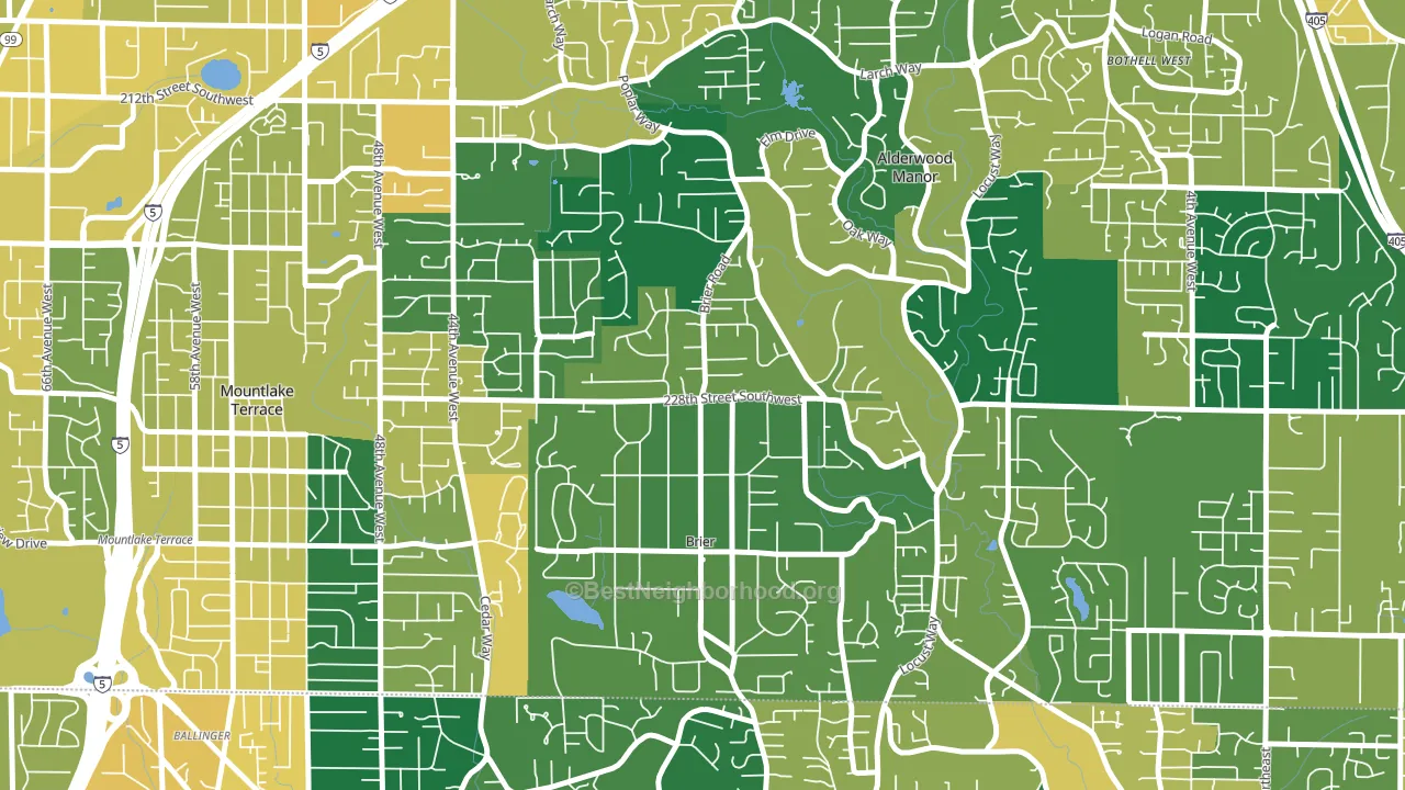 Brier, WA block-group voter-turnout map