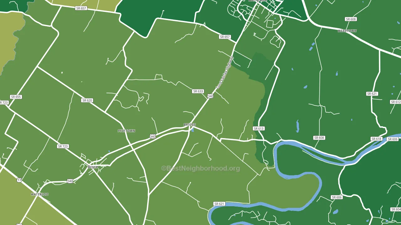 Briggs, VA block-group voter-turnout map