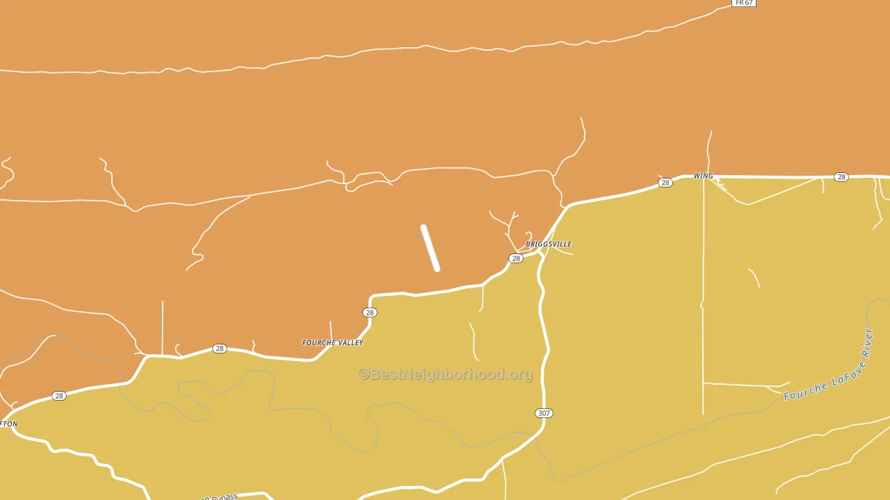 Briggsville, AR block-group voter-turnout map