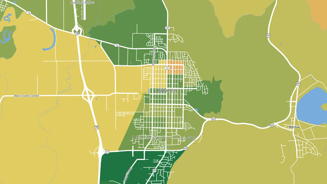 Brigham City, UT block-group voter-turnout map