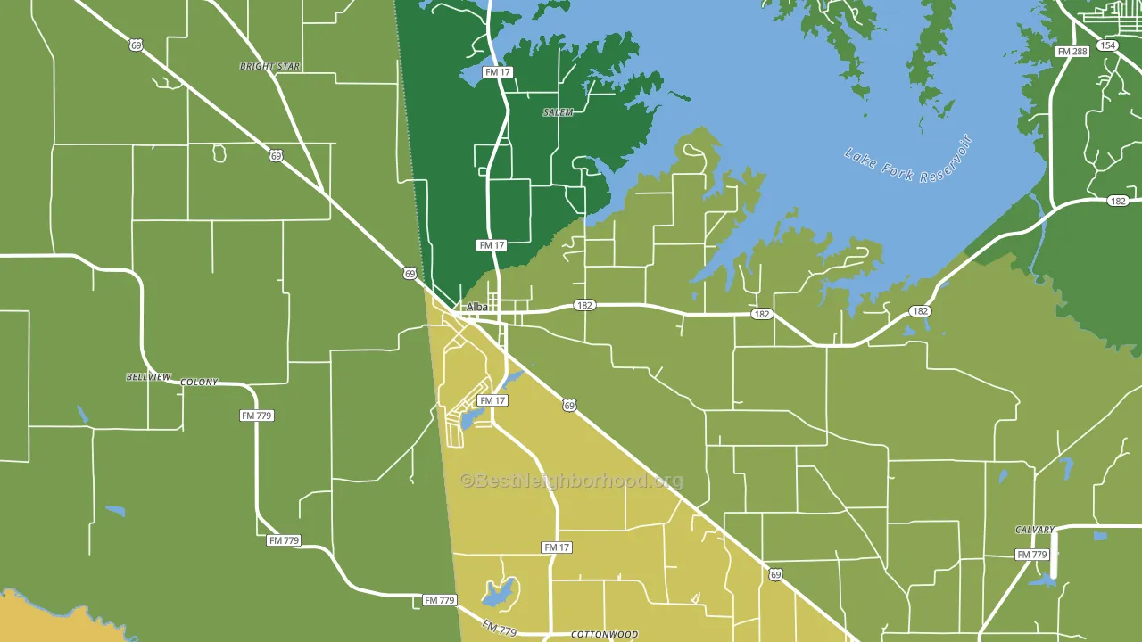 Bright Star, TX block-group voter-turnout map