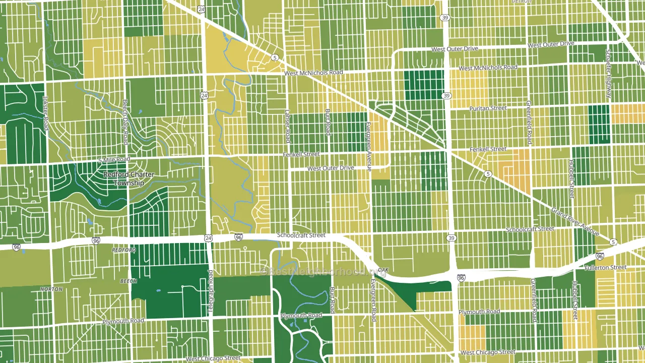 Brightmoor, Detroit, MI block-group voter-turnout map