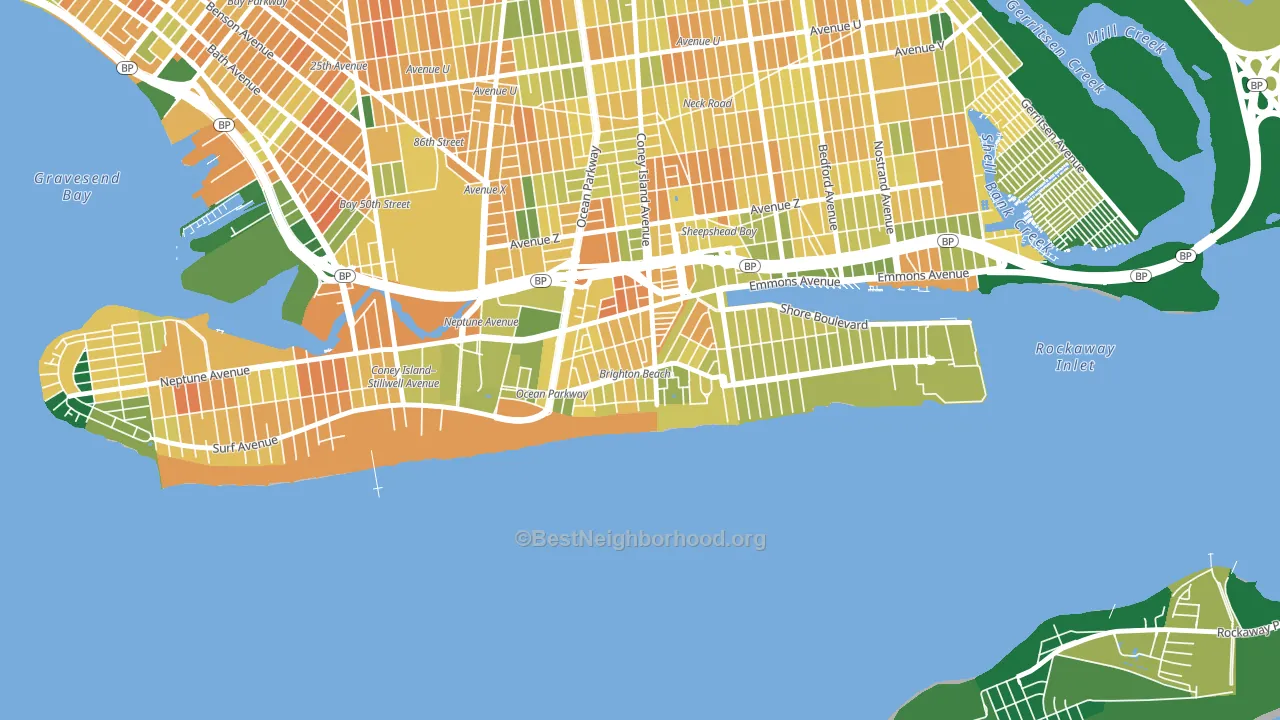 Brighton Beach, Brooklyn, NY block-group voter-turnout map