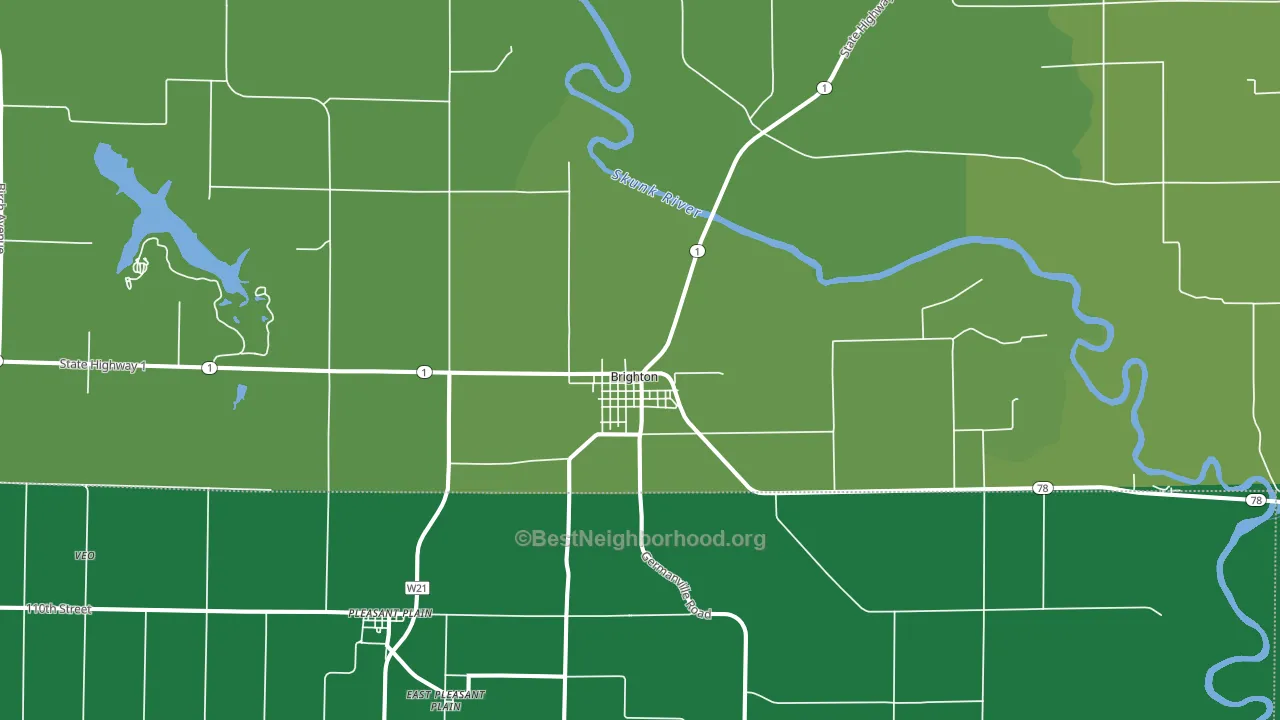 Brighton, IA block-group voter-turnout map