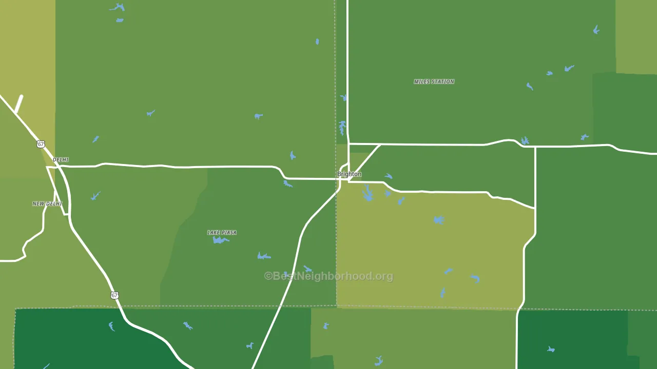 Brighton, IL block-group voter-turnout map