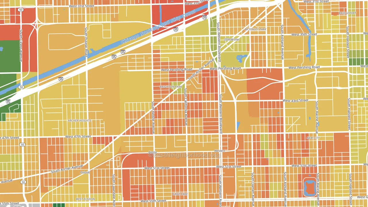 Brighton Park, Chicago, IL block-group voter-turnout map