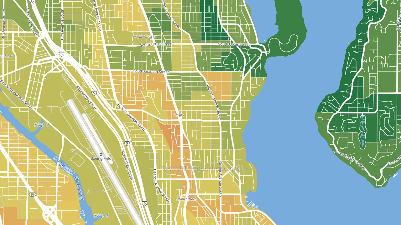 Brighton, Seattle, WA block-group voter-turnout map