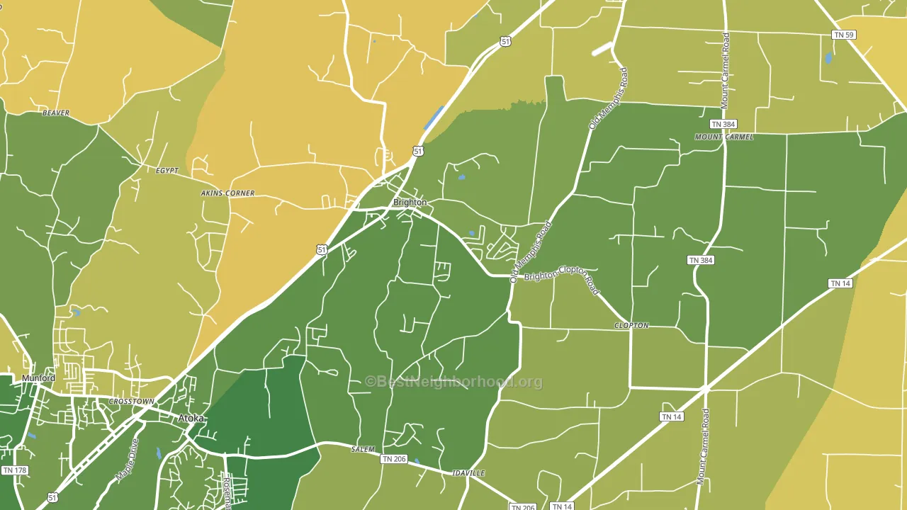 Brighton, TN block-group voter-turnout map