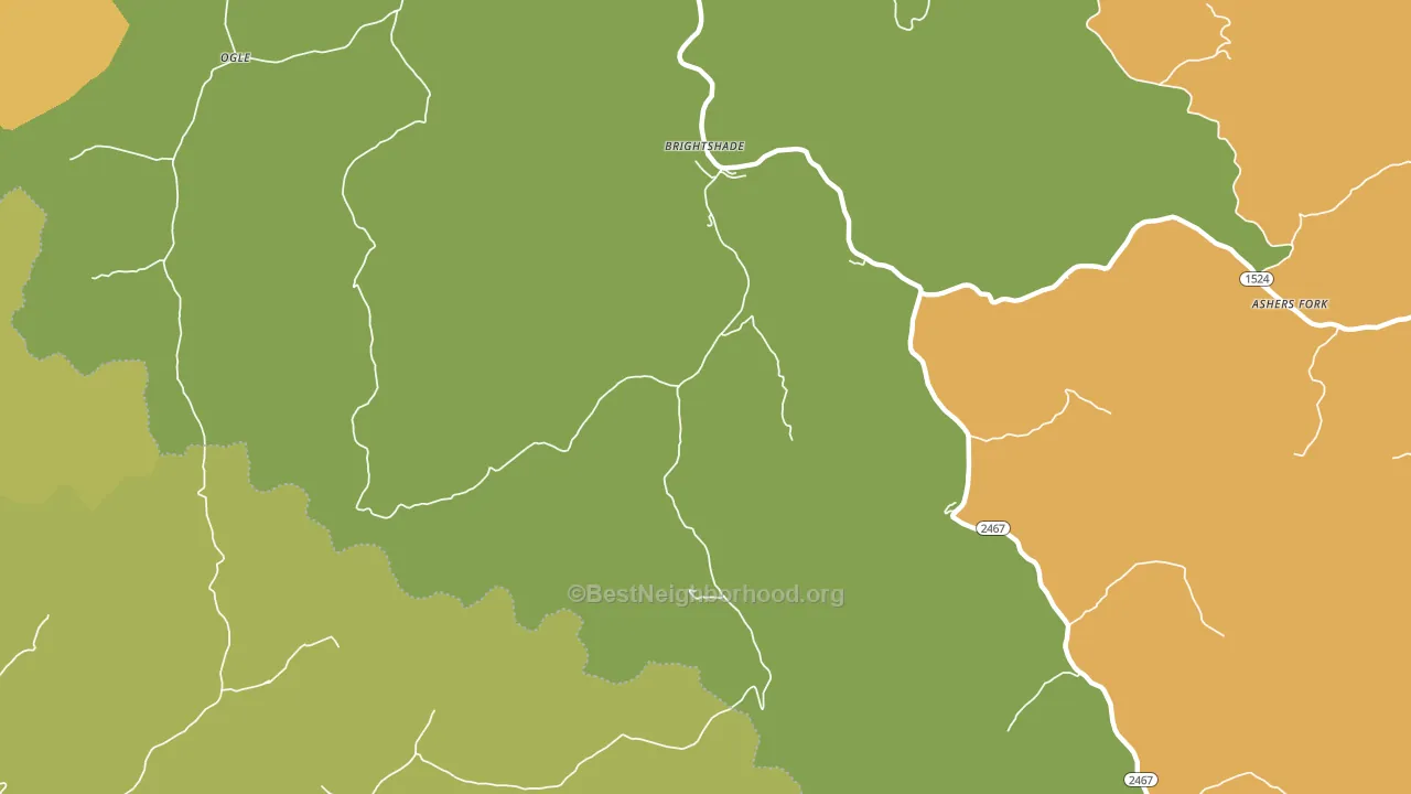 Brightshade, KY block-group voter-turnout map