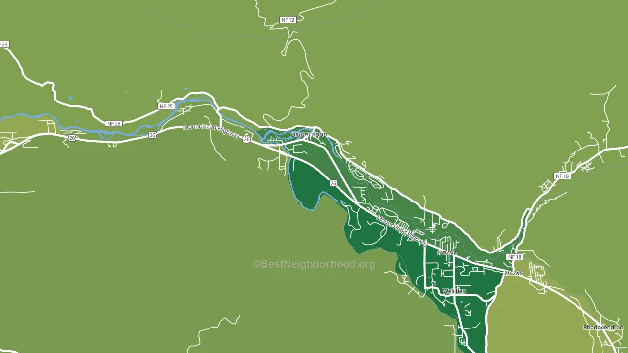 Brightwood, OR block-group voter-turnout map