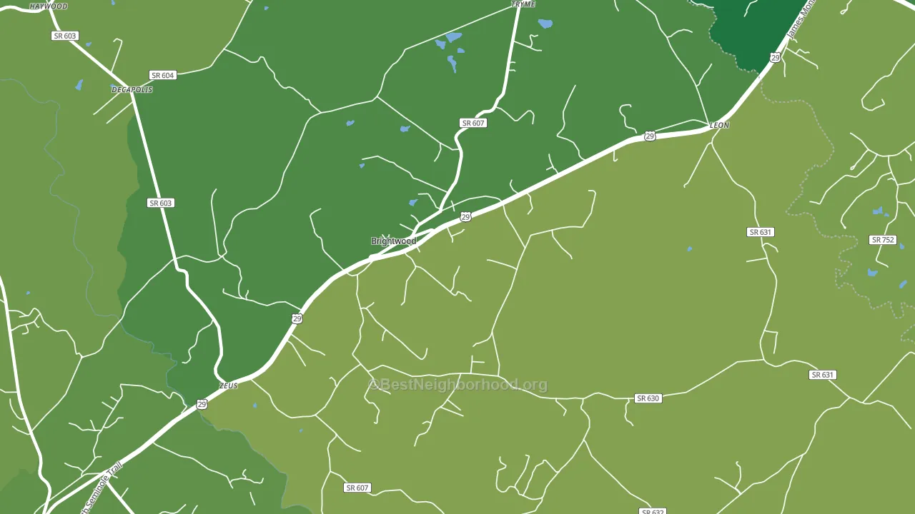 Brightwood, VA block-group voter-turnout map