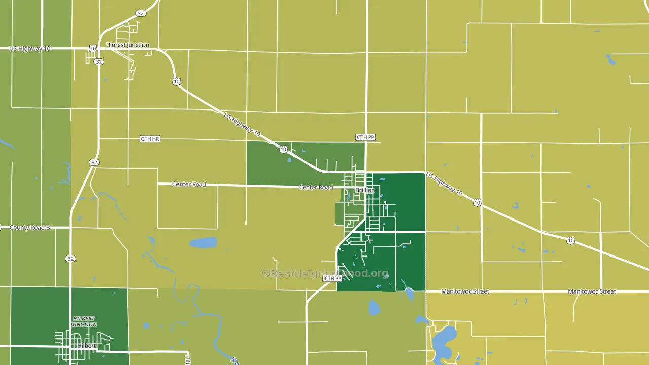 Brillion, WI block-group voter-turnout map