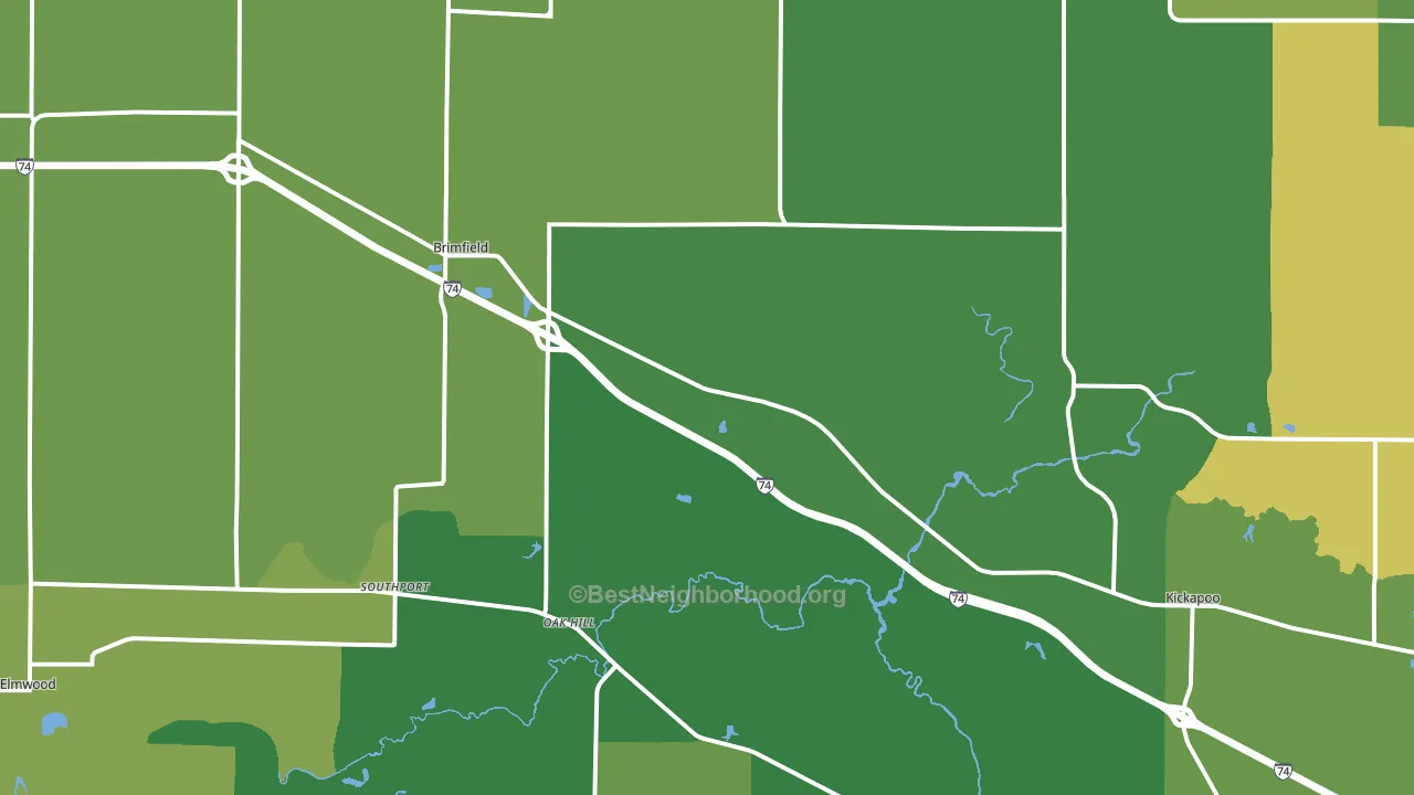 Brimfield, IL block-group voter-turnout map