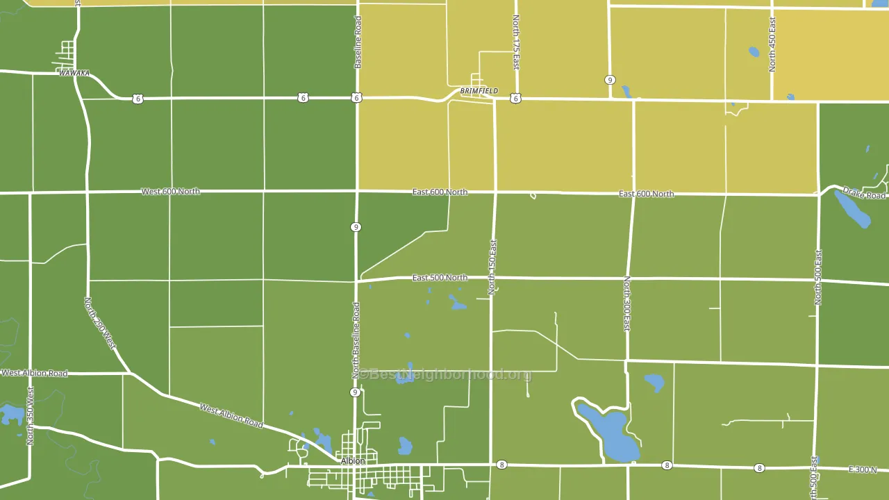 Brimfield, IN block-group voter-turnout map