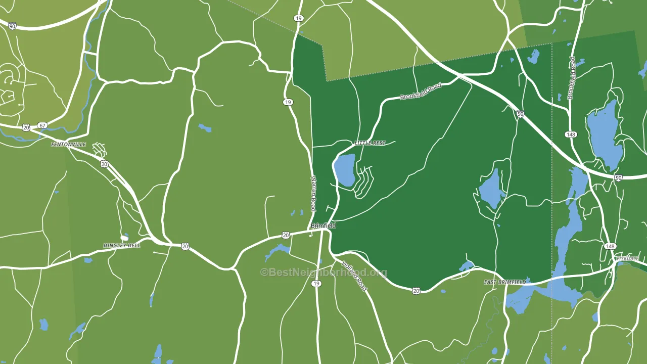 Brimfield, MA block-group voter-turnout map