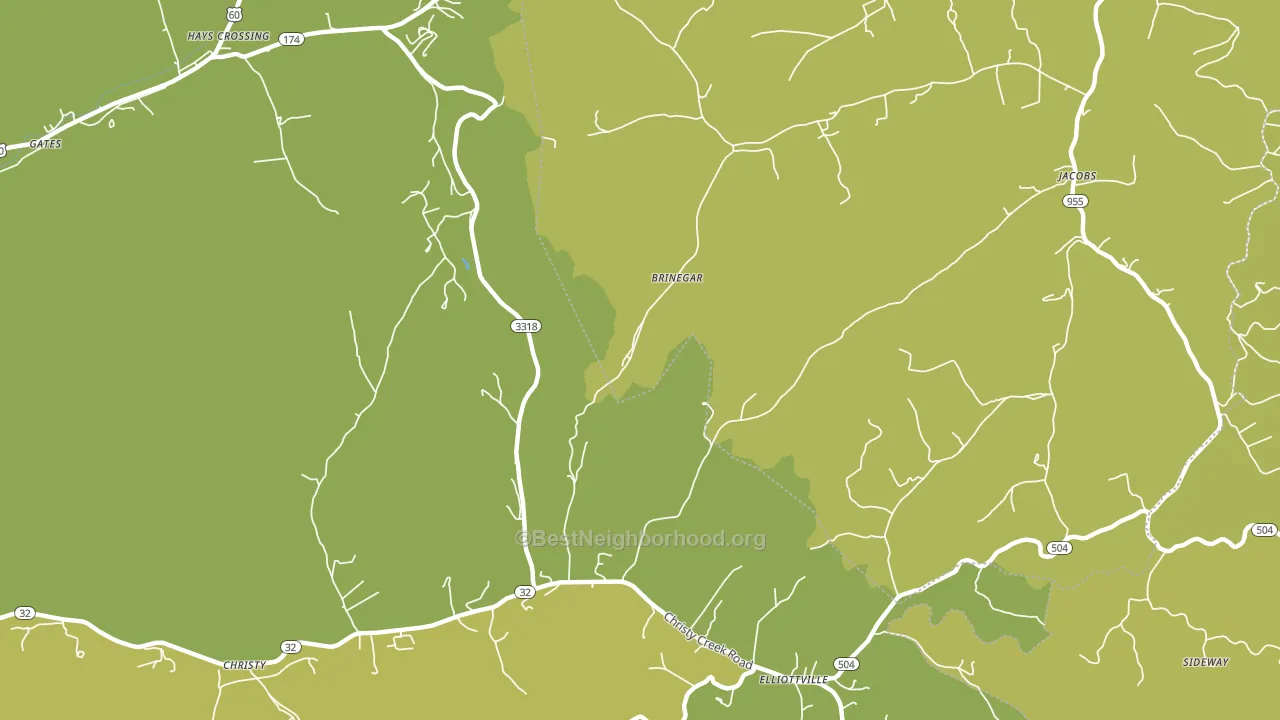 Brinegar, KY block-group voter-turnout map
