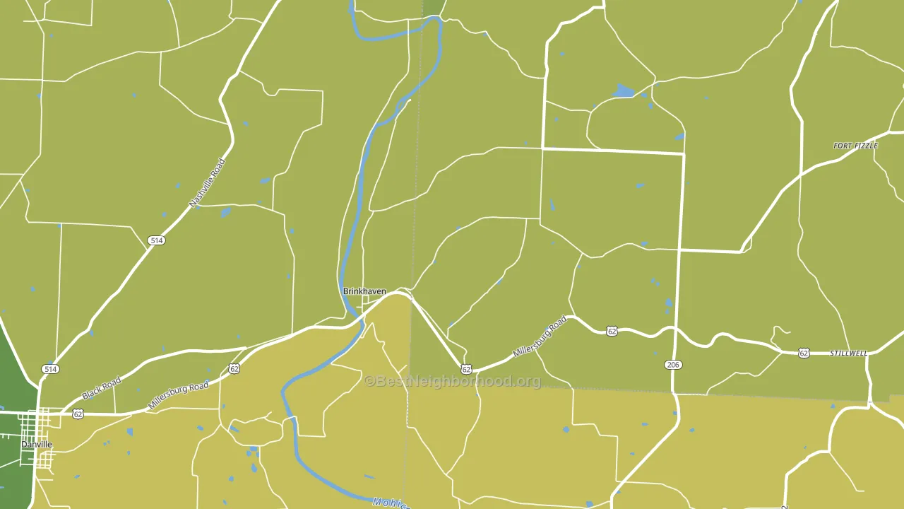 Brinkhaven, OH block-group voter-turnout map