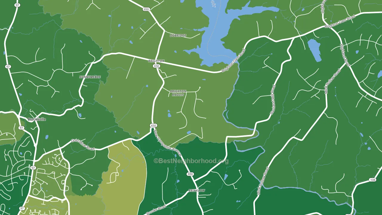 Brinklow, MD block-group voter-turnout map