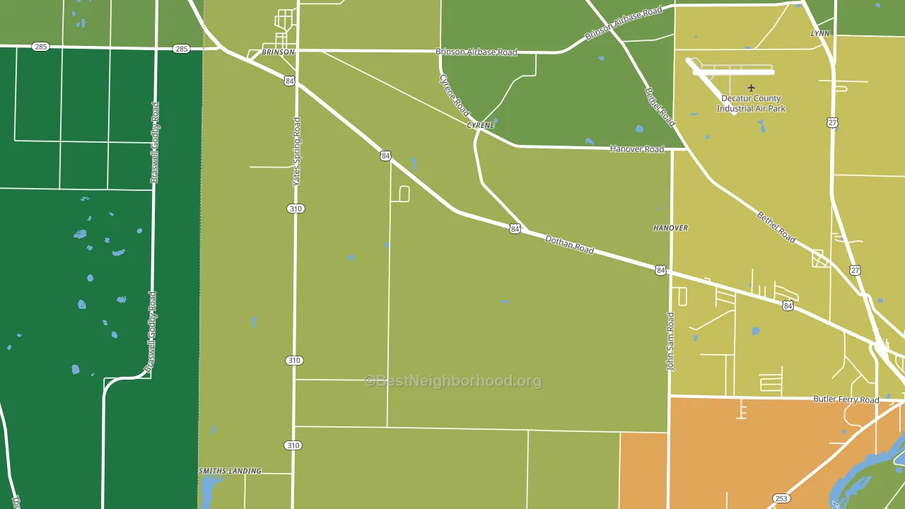 Brinson, GA block-group voter-turnout map