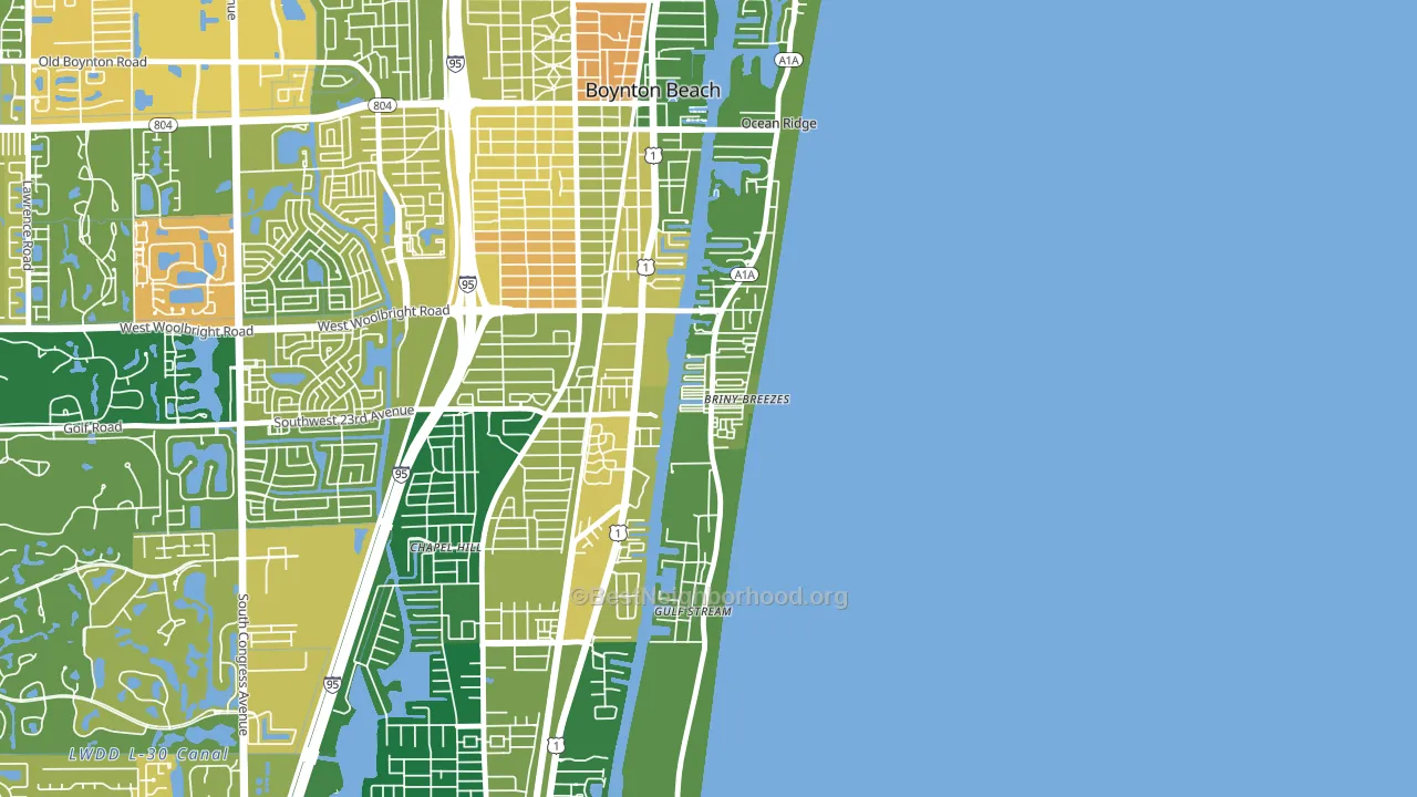 Briny Breezes, FL block-group voter-turnout map