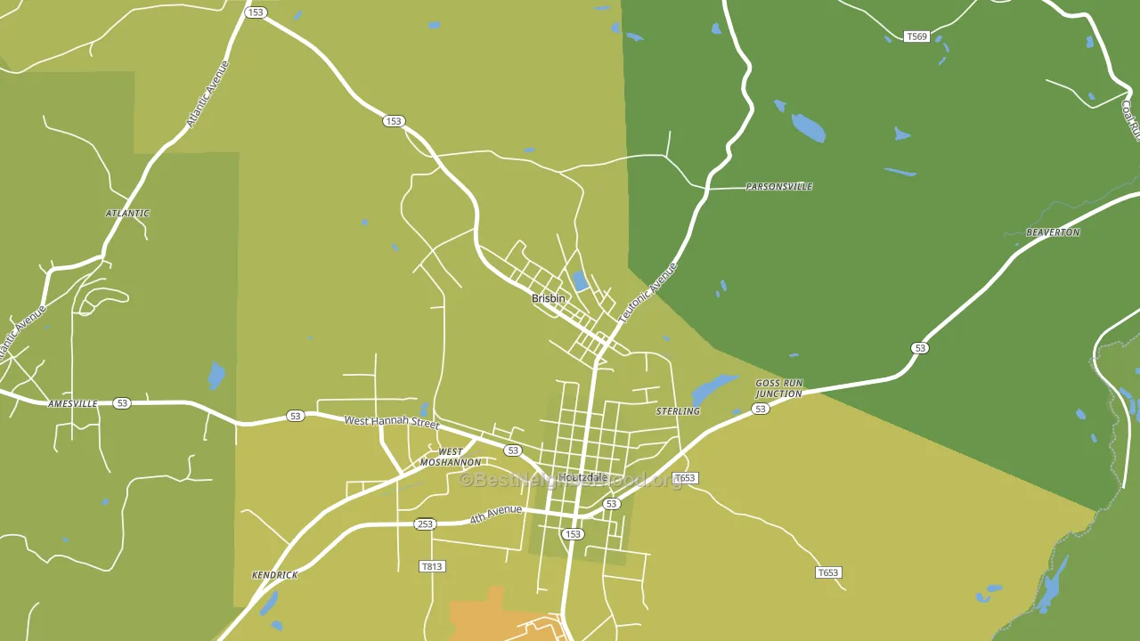 Brisbin, PA block-group voter-turnout map