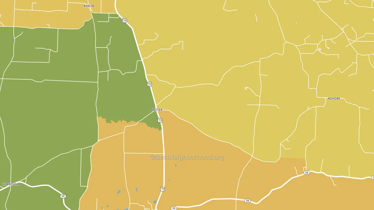 Brister, AR block-group voter-turnout map